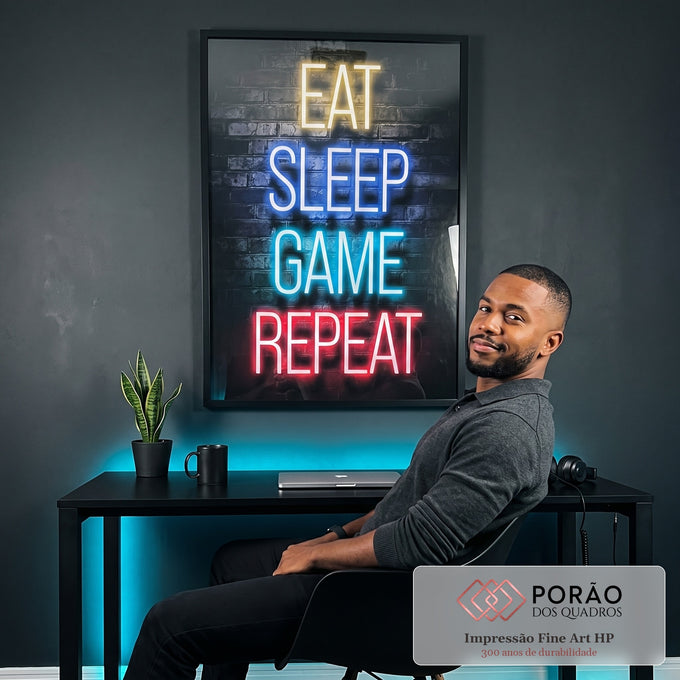 Quadro Decorativo: Retrô Gamer Neon - Realce Sua Paixão em escritorio moderno - quadros decorativos para sala