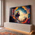 Quadro Decorativo: Encante-se com Jesus em Cores Vibrantes em ambiente decorado - quadros decorativos para sala