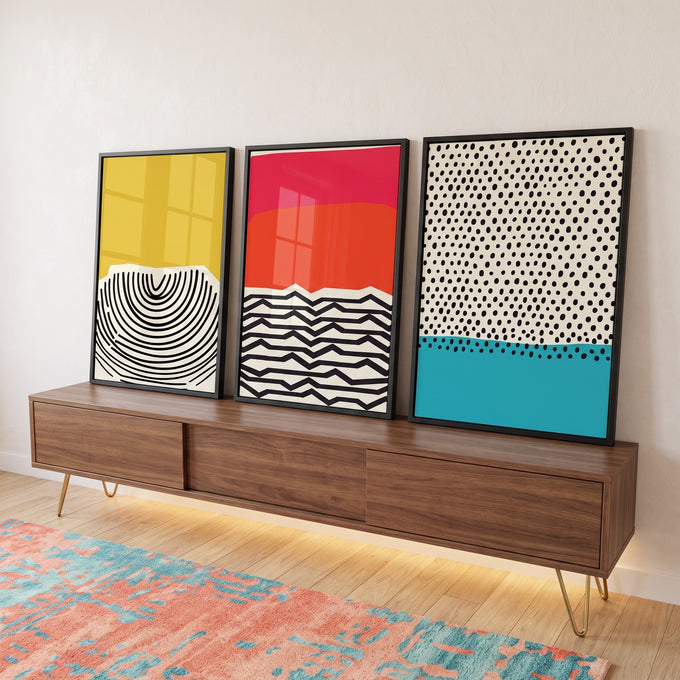 Quadro Decorativo: Abstração Vibrante - Ousadia em Cores em ambiente decorado - quadros decorativos para sala