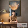 Quadro Decorativo Flor Etérea em Fundo Negro em escritorio moderno - quadros decorativos para sala