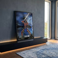Quadro Decorativo Guerreiro Ogum ao Luar - Imponência Noturna em ambiente decorado - quadros decorativos para sala