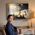 Quadro Decorativo Cena de Comunhão Sagrada: Reflexão e Fé em escritorio moderno - quadros decorativos para sala