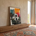 Quadro Decorativo Charme Mediterrâneo ao Pôr do Sol em ambiente decorado - quadros decorativos para sala