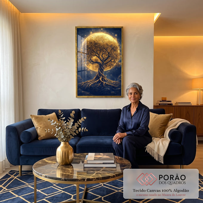 Quadro Decorativo Árvore da Vida - A Beleza da Natureza em sala de estar moderna - quadros decorativos para sala