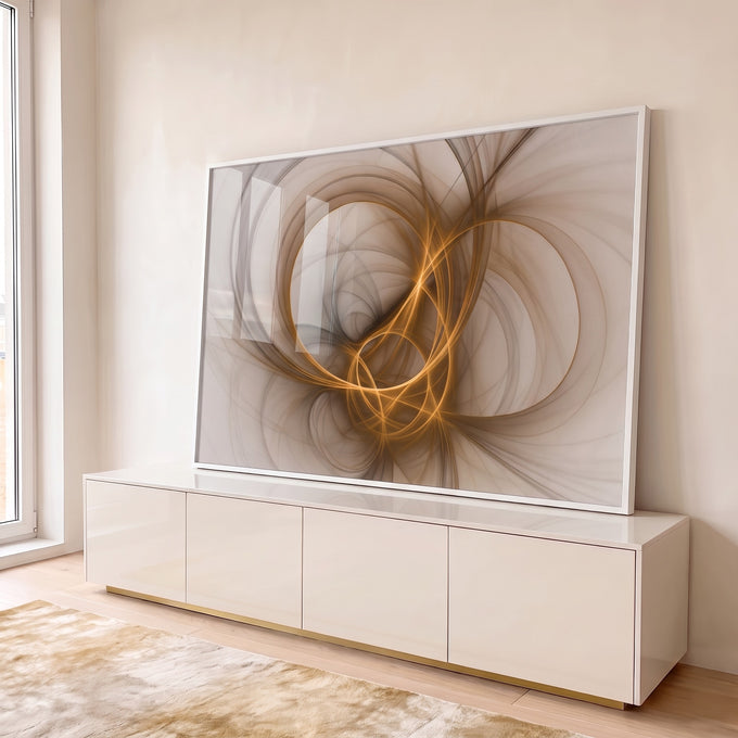 Quadro Decorativo Abstrato Elegante em ambiente decorado - quadros decorativos para sala