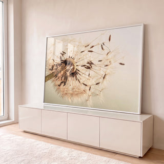 Quadro Decorativo Encanto Sutil Dente de Leão em ambiente decorado - quadros decorativos para sala