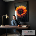 Quadro Decorativo Flor Exuberante em escritorio moderno - quadros decorativos para sala