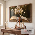 Quadro Decorativo: Livro e Árvore da Vida em escritorio moderno - quadros decorativos para sala