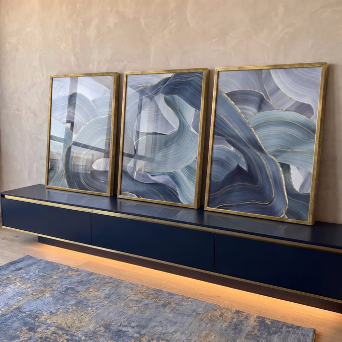 Quadro Decorativo Harmonia Abstrata: Luxo e Serenidade em ambiente decorado - quadros decorativos para sala