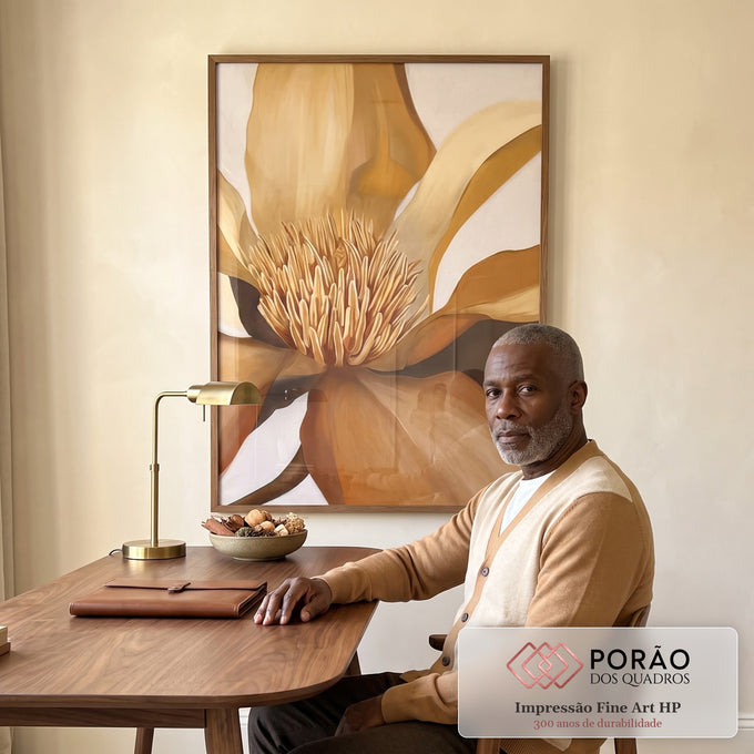 Quadro Decorativo Flor Nórdica: Elegância Única em escritorio moderno - quadros decorativos para sala