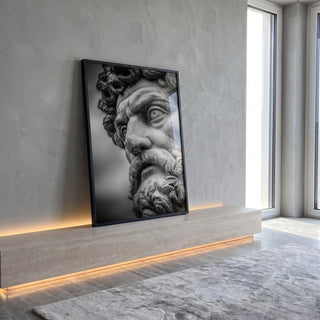 Quadro Decorativo Busto Clássico Preto e Branco em ambiente decorado - quadros decorativos para sala