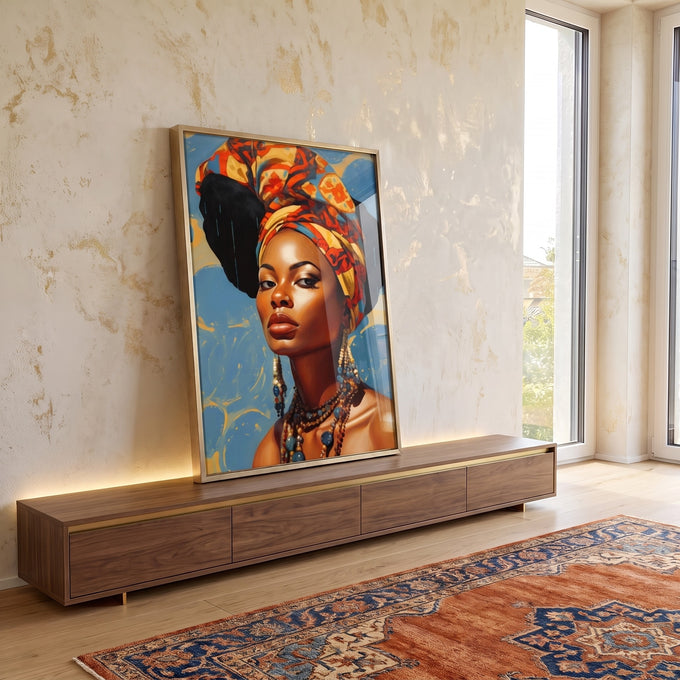 Quadro Decorativo Consciência Negra 01 - Arte Vibrante em Canvas Premium em ambiente decorado - quadros decorativos para sala