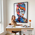 Quadro Decorativo: Mural Urbano Inspirador e Vibrante em escritorio moderno - quadros decorativos para sala