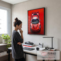 Quadro Decorativo Carro Ferrari F8 - Elegância e Estilo para sua Casa em escritorio moderno - quadros decorativos para sala