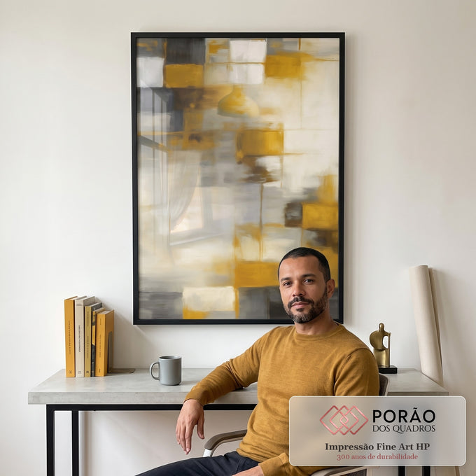 Quadro Decorativo Abstrato Moderno em escritorio moderno - quadros decorativos para sala