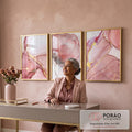 Quadro Decorativo Serenidade em Rosa e Dourado em escritorio moderno - quadros decorativos para sala
