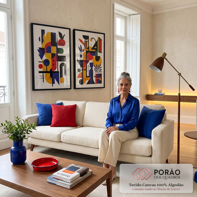 Quadro Decorativo Abstrato Irregular Arte que Inspira em sala de estar moderna - quadros decorativos para sala