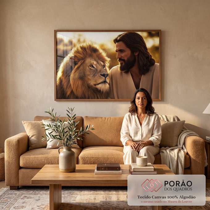 Quadro Decorativo - Simbiose de Força e Serenidade em sala de estar moderna - quadros decorativos para sala