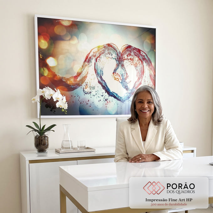 Quadro Decorativo Coração Cósmico: Inspiração Única em escritorio moderno - quadros decorativos para sala