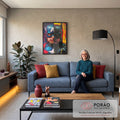 Quadro Decorativo Heróis em Dupla Dinâmica em sala de estar moderna - quadros decorativos para sala