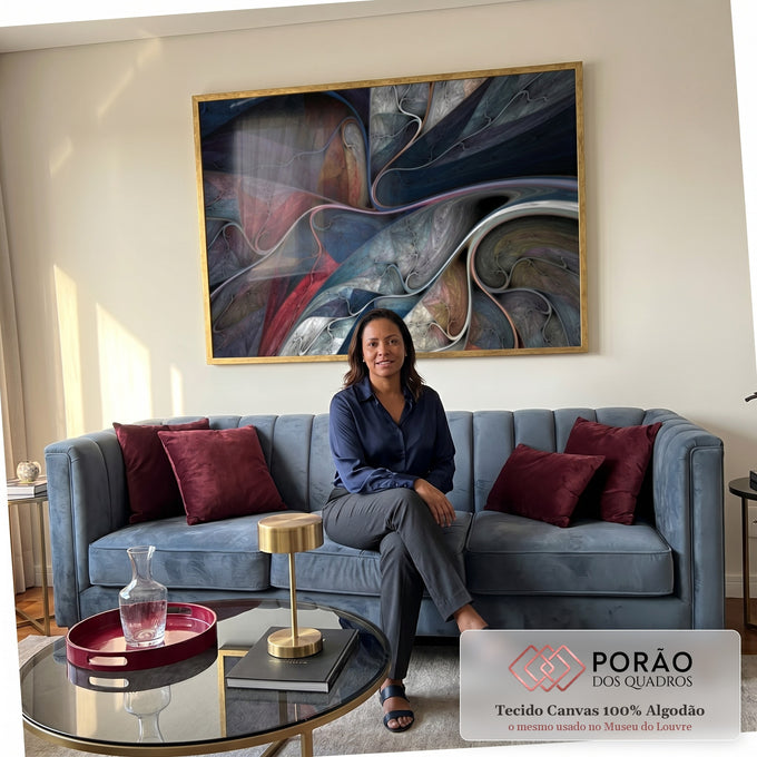 Quadro Decorativo Explosão Caleidoscópica: Inspiração Única em sala de estar moderna - quadros decorativos para sala