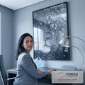 Quadro Decorativo Majestade Invernal - Leão na Neve em escritorio moderno - quadros decorativos para sala
