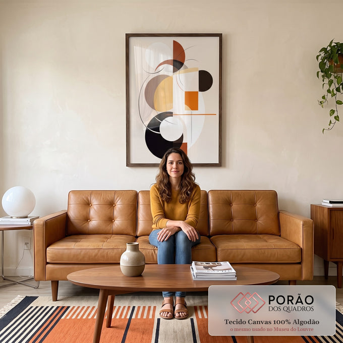 Quadro Decorativo: Outono Minimalista e Elegante em sala de estar moderna - quadros decorativos para sala