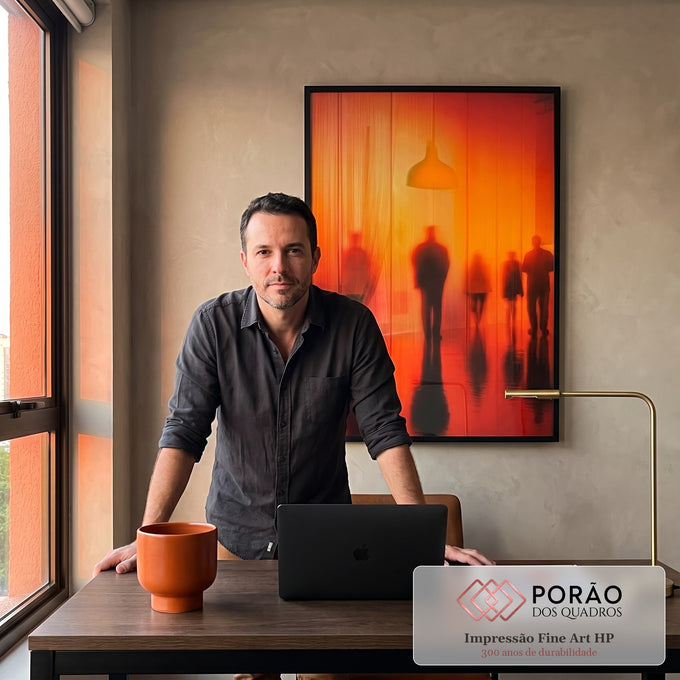 Quadro Decorativo: Movimento e Emoção em escritorio moderno - quadros decorativos para sala