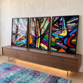 Quadro Decorativo: Explosão de Cores Para Revolucionar em ambiente decorado - quadros decorativos para sala