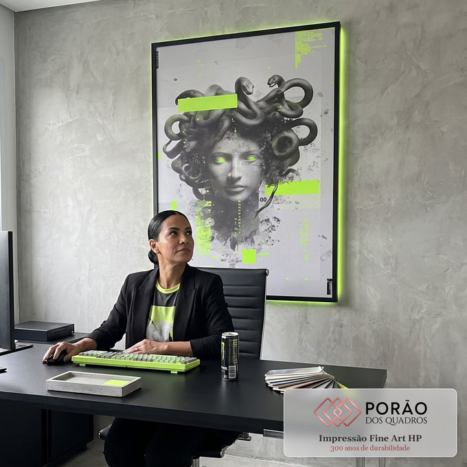 Quadro Decorativo Medusa Moderna em escritorio moderno - quadros decorativos para sala