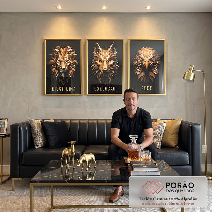 Quadro Decorativo Inspiração: Disciplina e Foco em sala de estar moderna - quadros decorativos para sala
