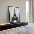 Quadro Decorativo Torre Eiffel em Preto e Branco em ambiente decorado - quadros decorativos para sala