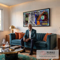 Quadro Decorativo Riqueza e Arte em sala de estar moderna - quadros decorativos para sala
