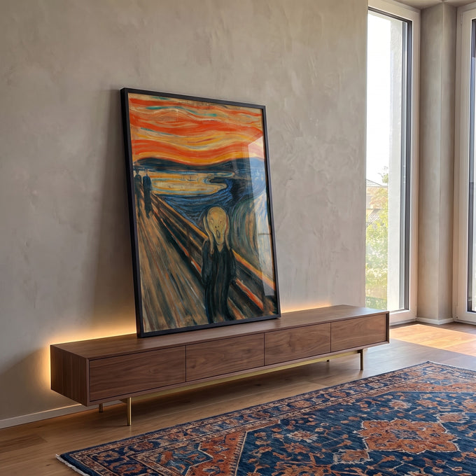 Quadro Decorativo Grito Silencioso: Poder & Emoção em ambiente decorado - quadros decorativos para sala