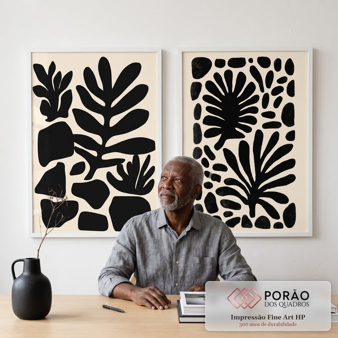 Quadro Decorativo Elegância Natural em escritorio moderno - quadros decorativos para sala