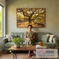 Quadro Decorativo: Serenidade do Carvalho em Floresta em sala de estar moderna - quadros decorativos para sala