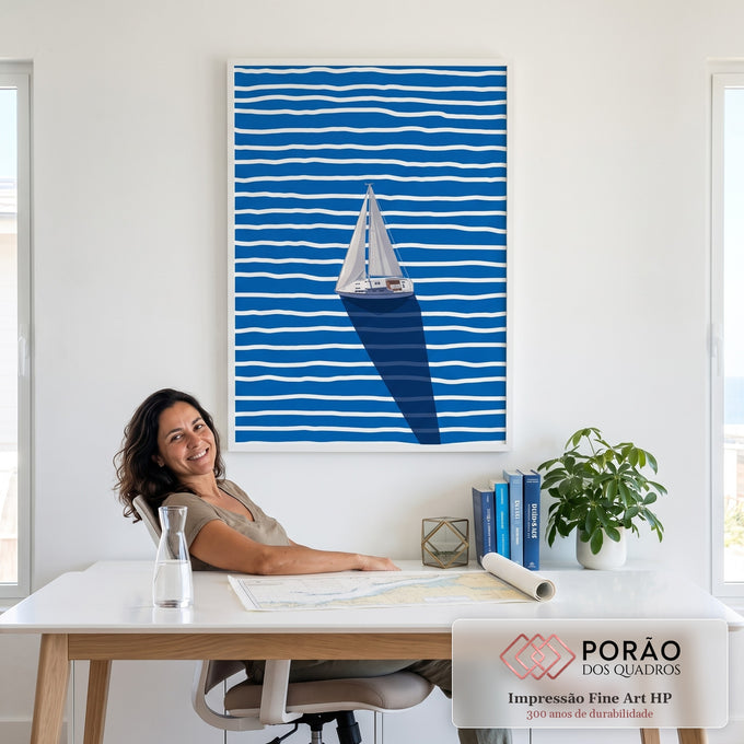 Quadro Decorativo Vela ao Vento em escritorio moderno - quadros decorativos para sala