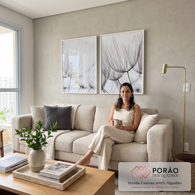 Quadro Decorativo Sinfonia da Natureza: Inspire-se! em sala de estar moderna - quadros decorativos para sala
