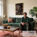 Quadro Decorativo Amor Cósmico: União Astral e Flores em sala de estar moderna - quadros decorativos para sala
