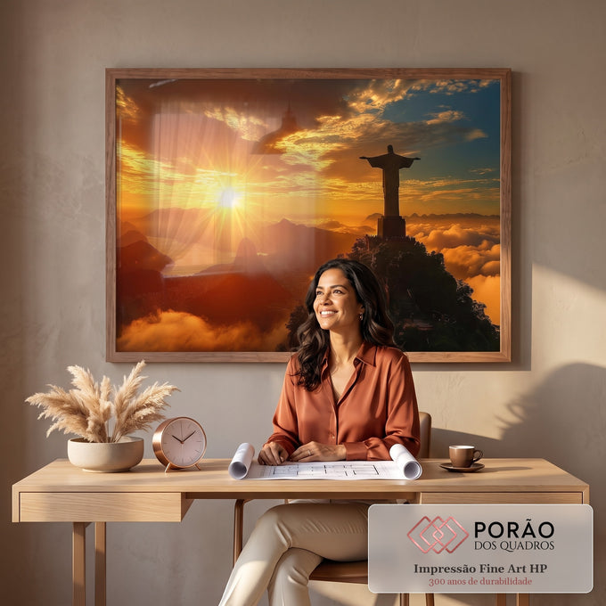 Quadro Decorativo Emocionante Cristo O Todo Poderoso em escritorio moderno - quadros decorativos para sala