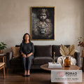 Quadro Decorativo Premium Boy Crown com Leão - Elevando sua Decoração em sala de estar moderna - quadros decorativos para sala