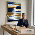 Quadro Decorativo Abstrato Serenidade em Cores em escritorio moderno - quadros decorativos para sala