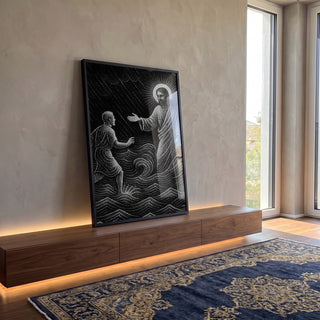 Quadro Decorativo Onda de Esperança Espiritual em ambiente decorado - quadros decorativos para sala