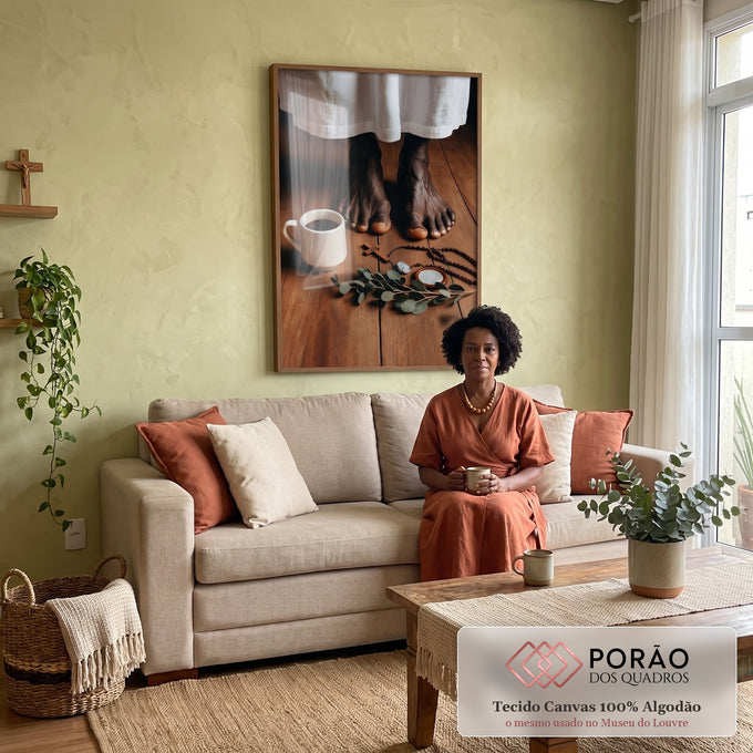 Quadro Decorativo Serenidade e Contemplação em sala de estar moderna - quadros decorativos para sala