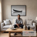 Quadro Decorativo Barco Serenity em sala de estar moderna - quadros decorativos para sala