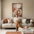 Quadro Decorativo Abstrato Rústico - Elegância e Estilo para Sua Parede em sala de estar moderna - quadros decorativos para sala