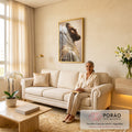 Quadro Decorativo Jesus Aura de Fé e Inspiração em sala de estar moderna - quadros decorativos para sala