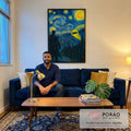 Quadro Decorativo Batman sob o Céu Estrelado em sala de estar moderna - quadros decorativos para sala
