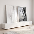 Quadro Decorativo: Harmonia Minimalista em Preto e Branco em ambiente decorado - quadros decorativos para sala