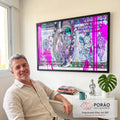 Quadro Decorativo Dinheiro Abstrato: Prosperidade em Cores em escritorio moderno - quadros decorativos para sala